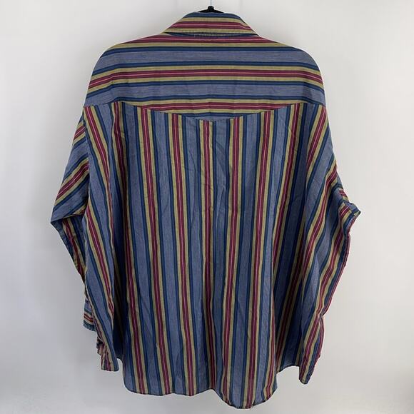 Vintage Ely Plains Big Man striped western pearl snap long sleeve shirt 20x35/36 - Picture 7 of 7